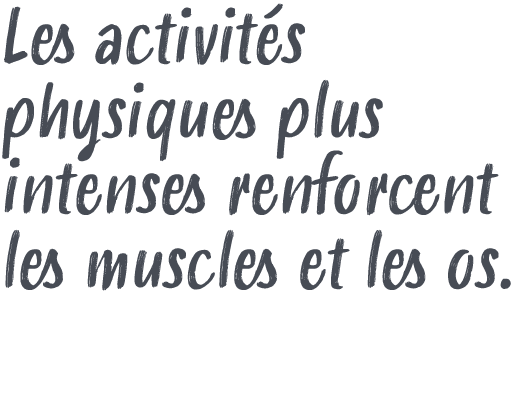 Les activit s physiques plus intenses renforcent les muscles et les os.