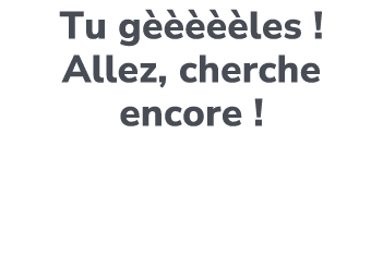 Tu g    les ! Allez, cherche encore !