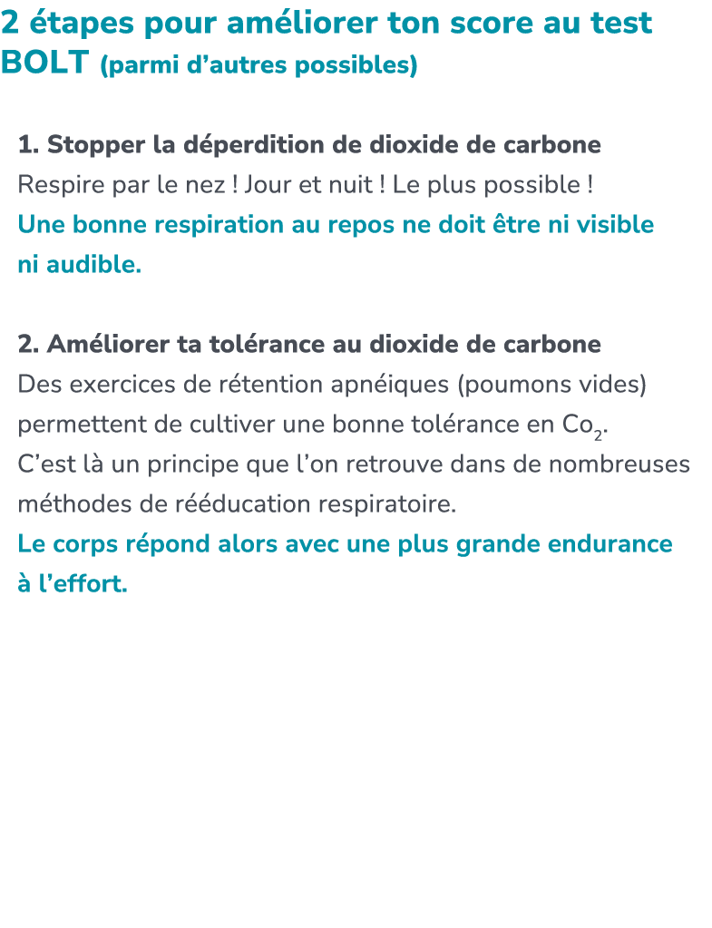 2 tapes pour am liorer ton score au test BOLT (parmi d’autres possibles) 1. Stopper la d perdition de dioxide de car...