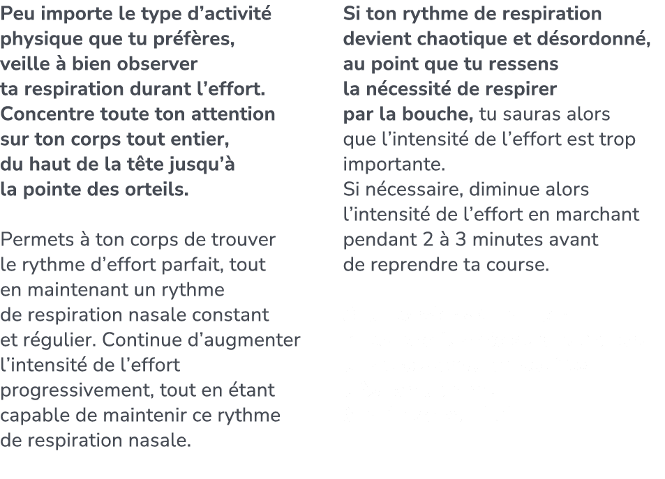 Peu importe le type d’activit physique que tu pr f res, veille   bien observer ta respiration durant l’effort. Conce...