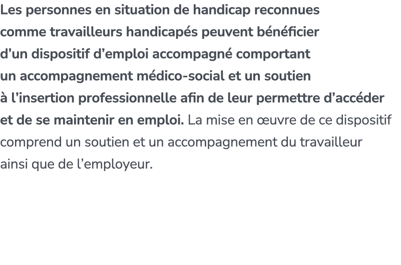 Les personnes en situation de handicap reconnues comme travailleurs handicap s peuvent b n ficier d’un dispositif d’e...