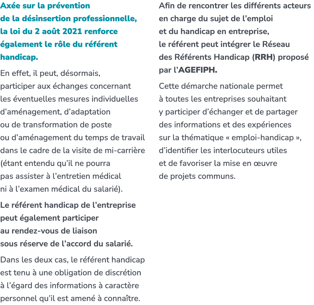 Ax e sur la pr vention de la d sinsertion professionnelle, la loi du 2 ao t 2021 renforce galement le r le du r f re...