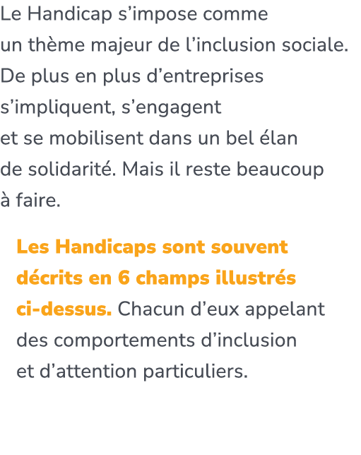Le Handicap s’impose comme un th me majeur de l’inclusion sociale. De plus en plus d’entreprises s’impliquent, s’enga...