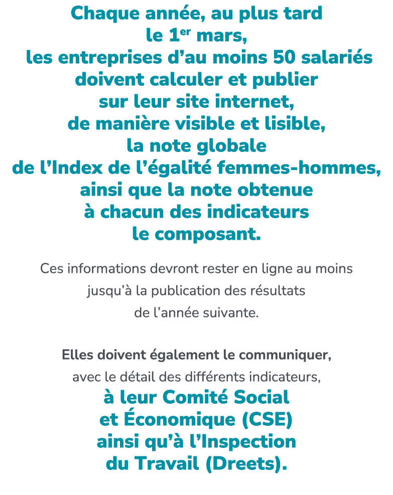 Chaque ann e, au plus tard le 1er mars, les entreprises d’au moins 50 salari s doivent calculer et publier sur leur s...