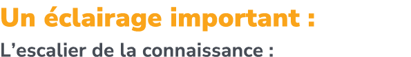 Un clairage important : L’escalier de la connaissance :