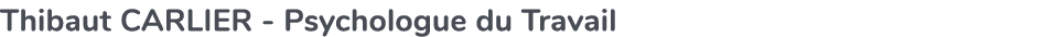 Thibaut CARLIER Psychologue du Travail