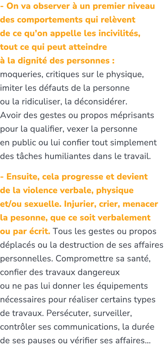  On va observer  un premier niveau des comportements qui rel vent de ce qu’on appelle les incivilit s, tout ce qui p...