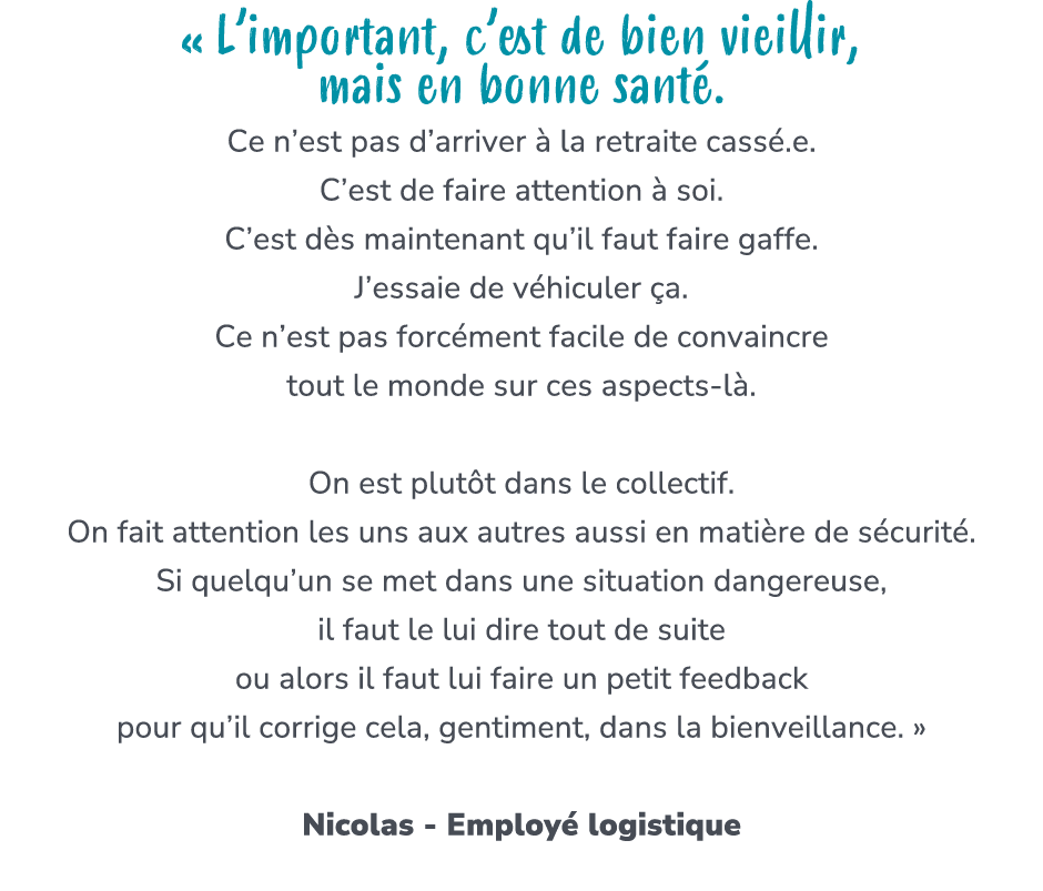 « L’important, c’est de bien vieillir, mais en bonne sant . Ce n’est pas d’arriver  la retraite cass .e. C’est de fa...