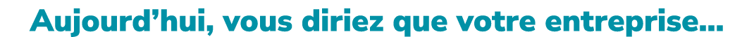 Aujourd’hui, vous diriez que votre entreprise…