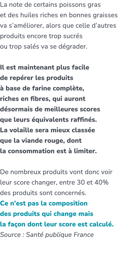 La note de certains poissons gras et des huiles riches en bonnes graisses va s’am liorer, alors que celle d’autres pr...