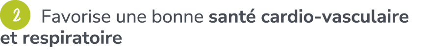 ￼ Favorise une bonne sant cardio vasculaire et respiratoire