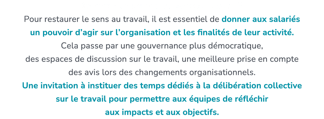 Comment redonner du sens au travail ? ​ Pour restaurer le sens au travail, il est essentiel de donner aux salari s un...